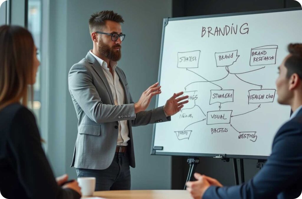 عکس یک اقا درحال صحبت برندینگ