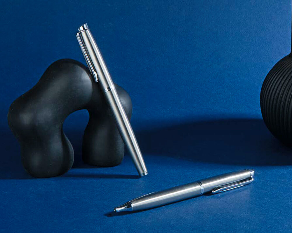 ست خودکار و روان نویس نقره ای استیل کد 51423