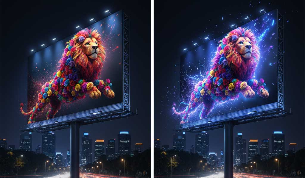 مقایسه دید تابلوهای تبلیغاتی در شب و روز 1 مقایسه دید تابلوهای تبلیغاتی در شب و روز