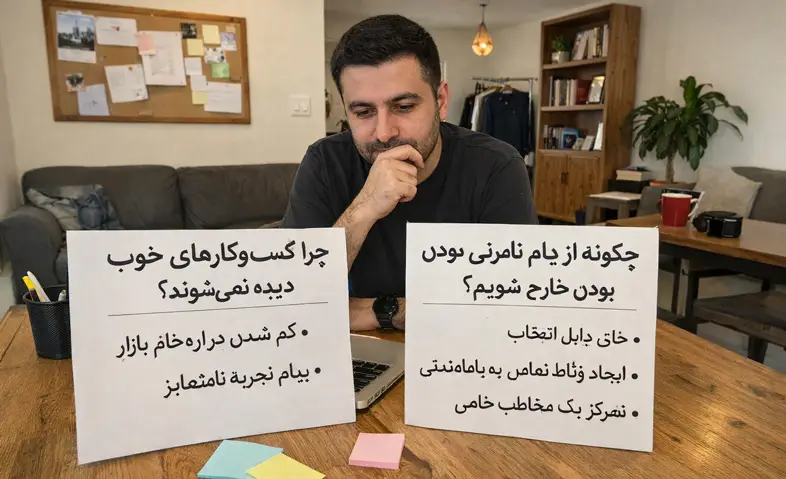 چرا کسبوکارهای خوب دیده نمیشوند و چگونه از دام نامرئی بودن خارج شویم؟ 42 جمعبندی: از کسبوکار خوب به برند قابل انتخاب